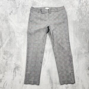 Van Heusen Pants Womens 10 Short Gray Plaid Slim Ankle Stretch Dress Work